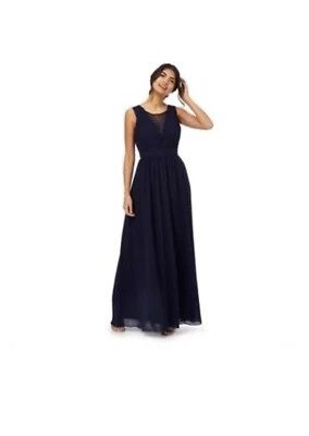 Тъмносиня дълга официална рокля М размер Chi Chi London