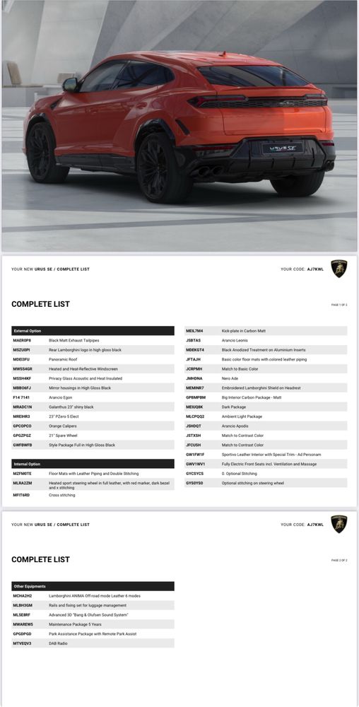 Lamborghini URUS SE fullopt