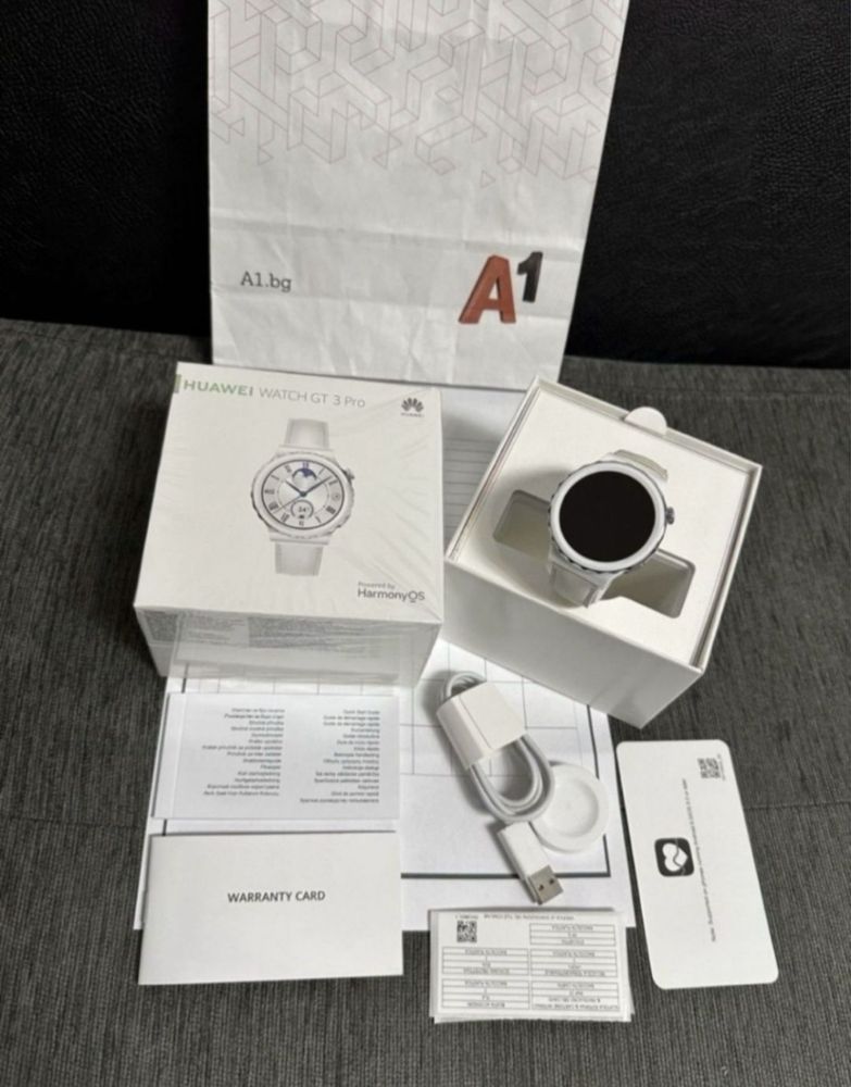 41mm Huawei watch GT 3 Pro Гаранция A1 2025г Ceramic White Leather GT3