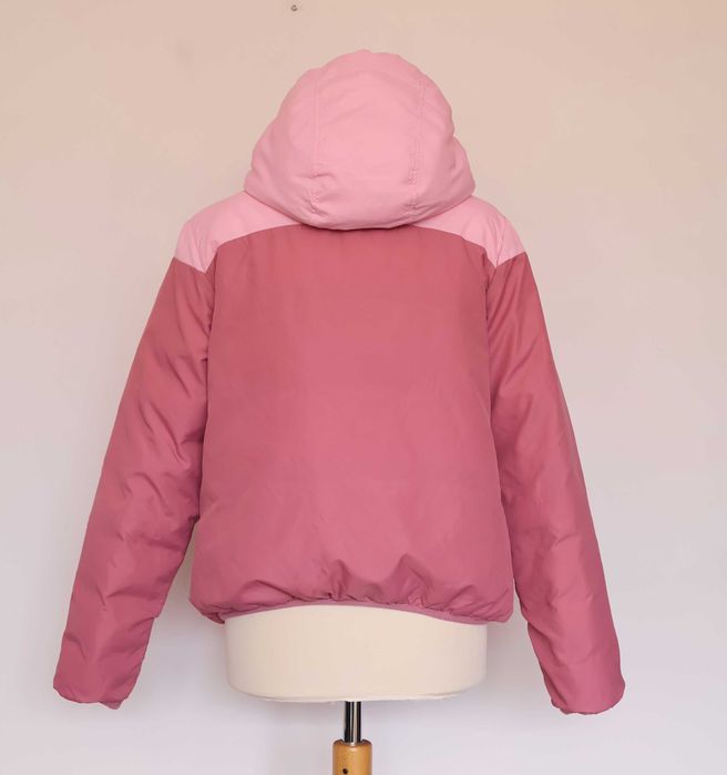 Nike пухено дамско двулицево розово яке с качулка Размер М