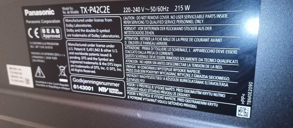 Продавам Panasonic Viera TX-P42C2E 42″ плазмен телевизор – запазен