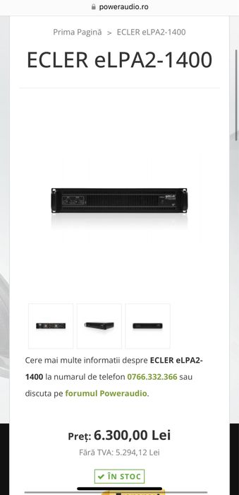 Rack, amplificator si procesor ECLER eLPA2-1400/Alma24