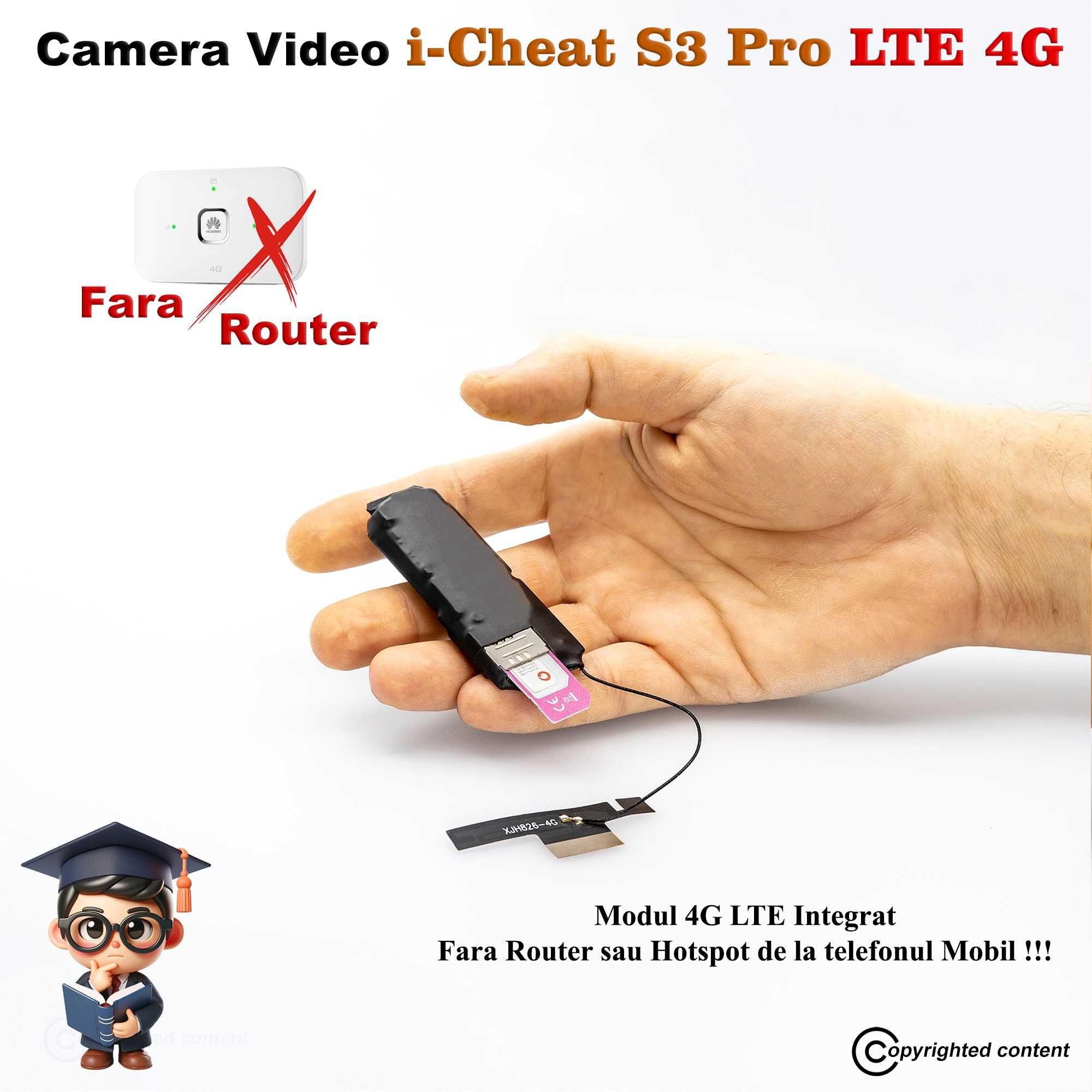 Casca de Copiat cu Camera in Nasture i-Cheat S4 Pro - Casti de Copiat