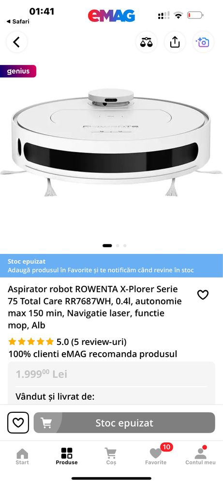 ROWENTA Aspirator robot TOTAL CARE RR7687WH