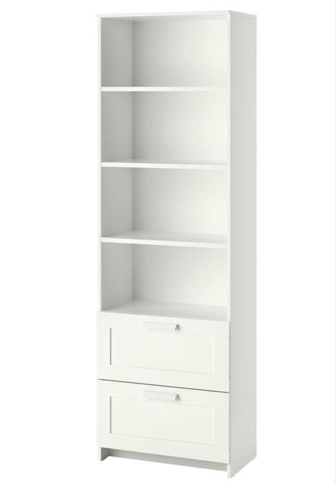 Biblioteca Ikea Brimnes,alba,60x33x190,polite reglabi,2sertare,ca Noua
