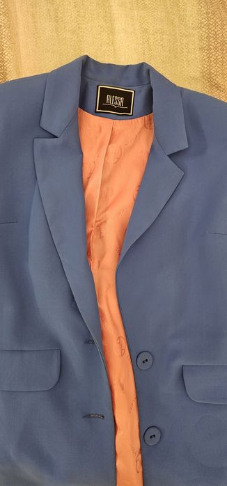 Сако ALESSA, синьо с розова подплата