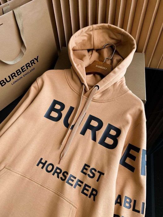 Мъжко Худи с Качулка BURBERRY кафяв цвят