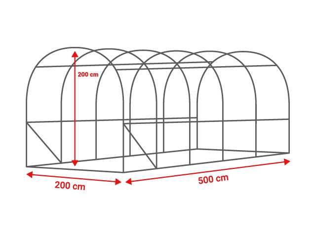 2x5 m - Solar profesionale de grădină, sera sere solarii legume - NOI!