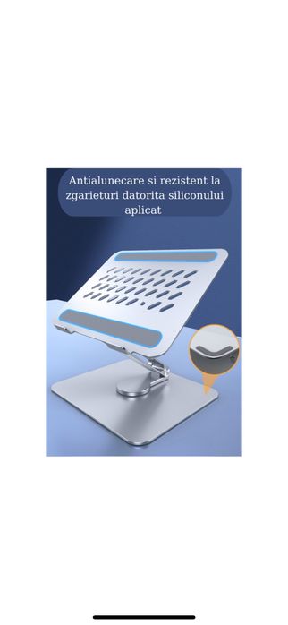 Suport laptop, tableta sau telefon, de birou, pliabil, portabil, 360•