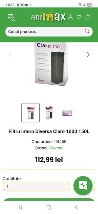 Filtru intern acvariu Claro 1000