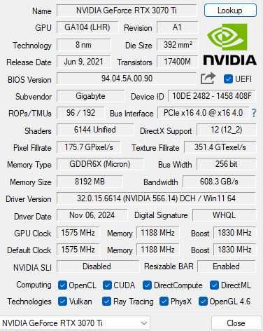 Gigabyte RTX 3070 Ti Gaming OC