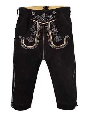 Pantaloni barbati Oktoberfest Lederhosen, piele naturala, marimea 52