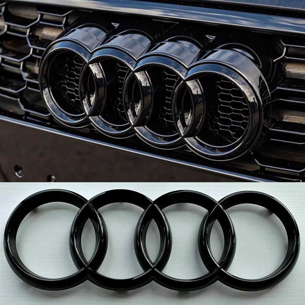 Emblema Logo Audi Negru Lucios Fata sau Spate A3 A4 A5 A6 A7 TT Q3 Q4