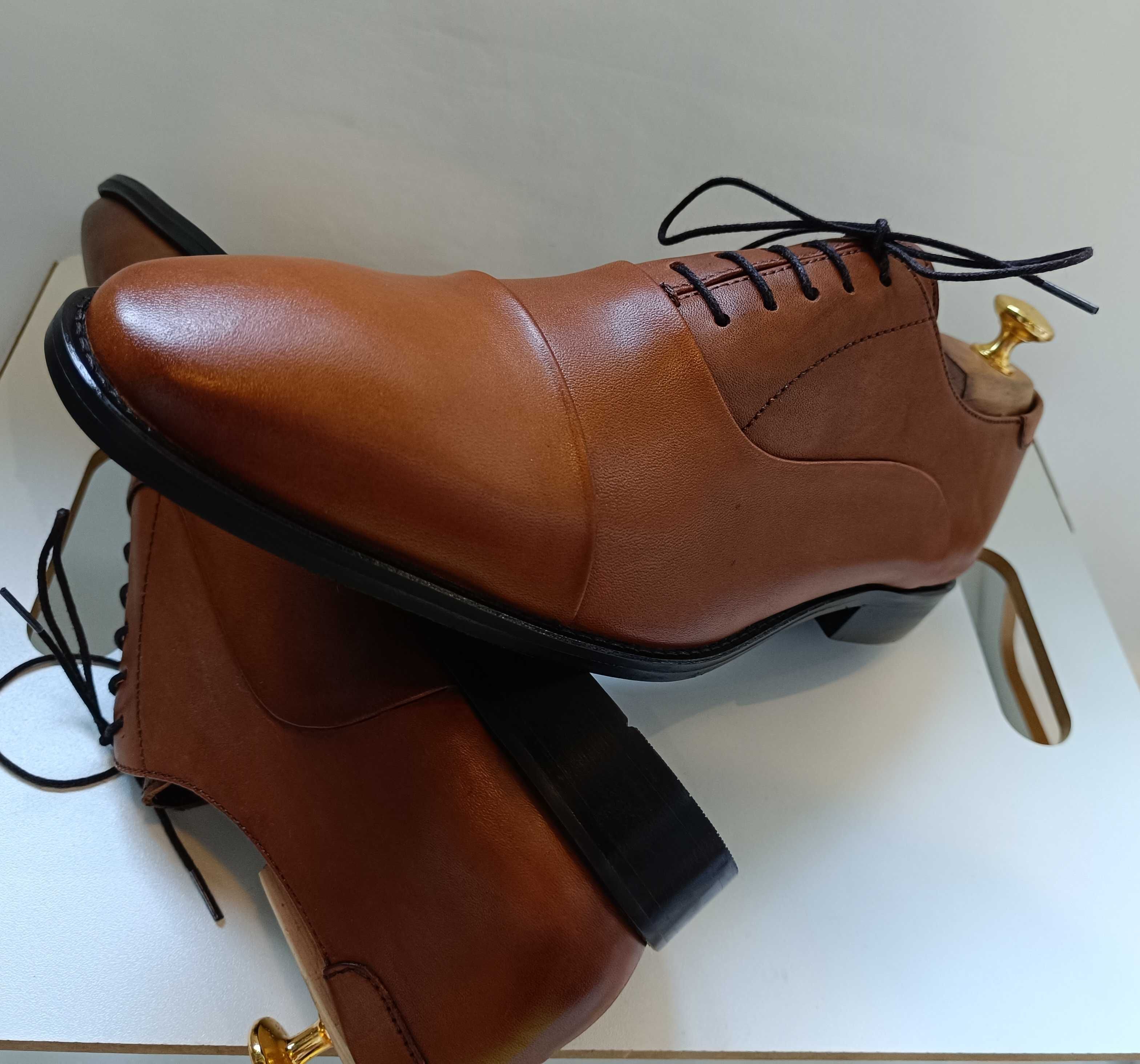 Pantofi oxford cap toe 44 premium Zign London piele naturala