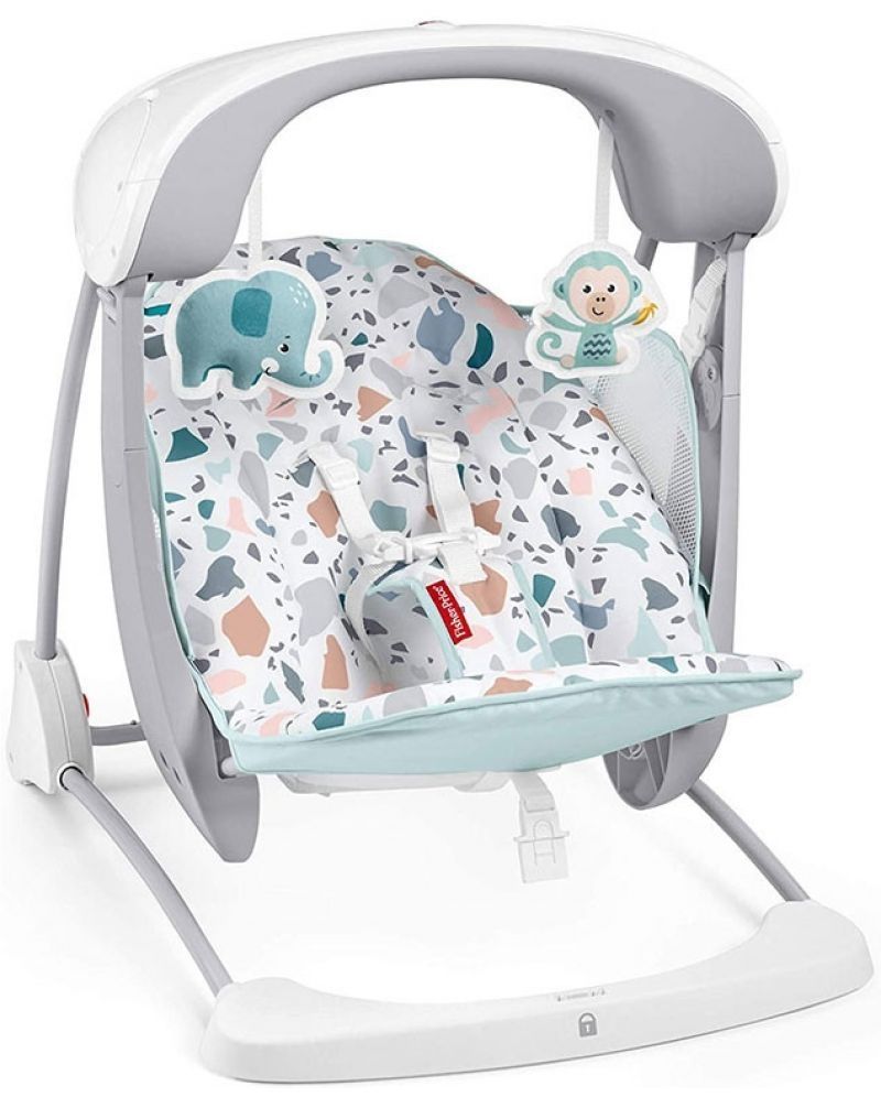 Бебешки шезлонг 2 в 1 Fisher Price - Тропическа гора