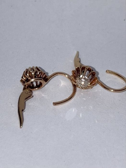 Cercei vechi aur  cu diamante 0.50ct