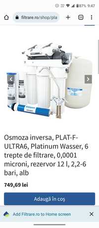 Vând filtru osmoza inversa