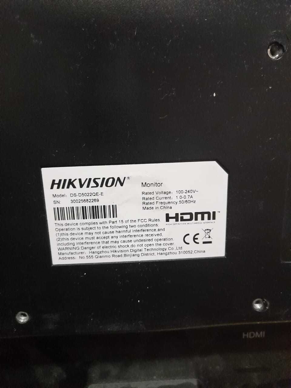 Монитор Hikvision ds-d5022qe-e б/у