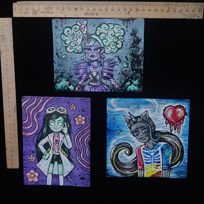 Мини холсты с персонажами Monster High