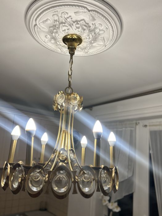 Candelabru elegant cu finisaj suriu cu sase becuri