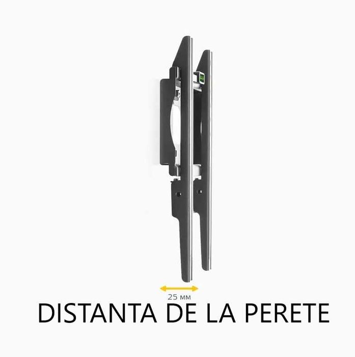Suport TV de perete fix, 17"-42" 43cm-107cm, nivela bule inclusa negru