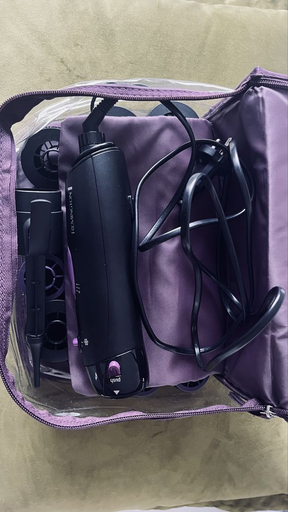 Set de coafat remington cu perie si bigudiuri