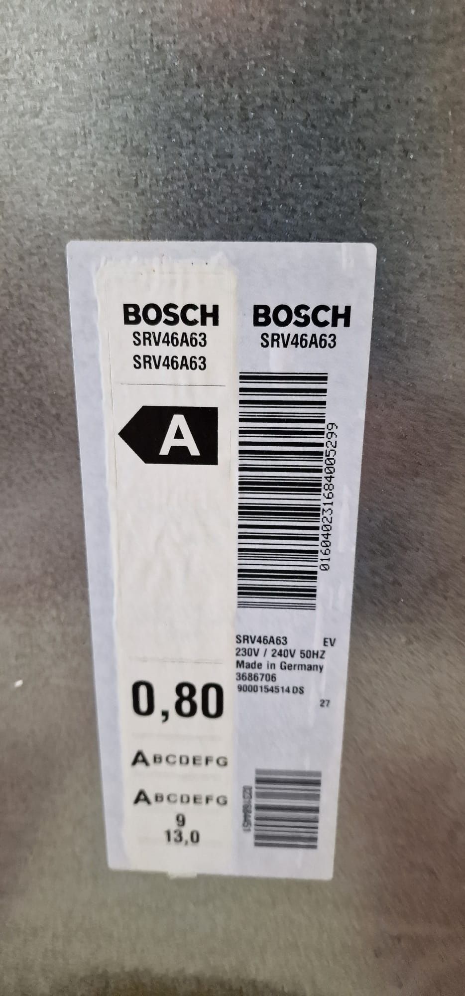 Vand mașina spălat vase incorporabila Bosch SRV46A63/31