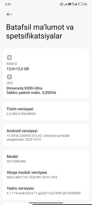 Poco x6 pro 12/512 Holati zor