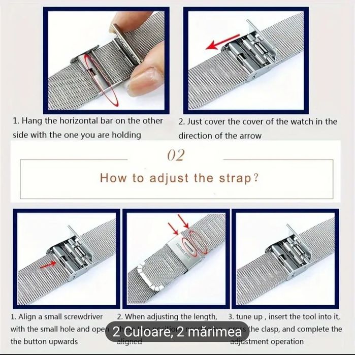 Curea ceas 20mm inox si silicon