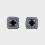 Cercei aur alb 18k cu safire si diamant-cod 8786