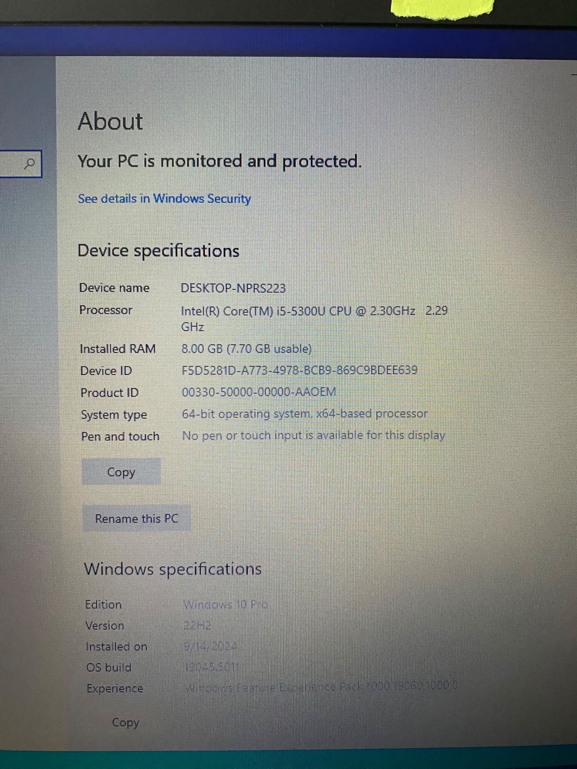 Лаптоп Lenovo T450S