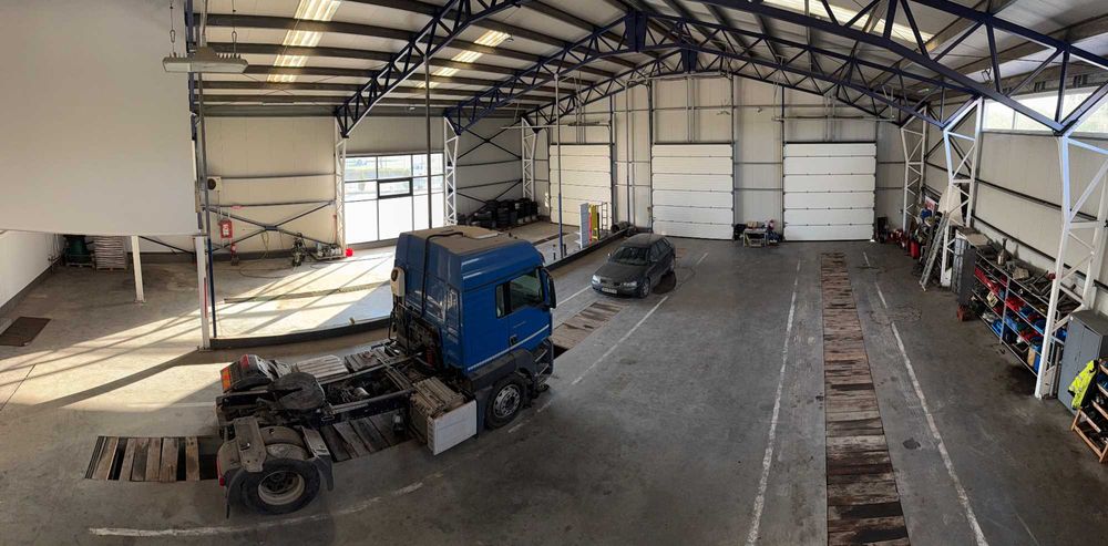 Închiriez hală + platformă balastată