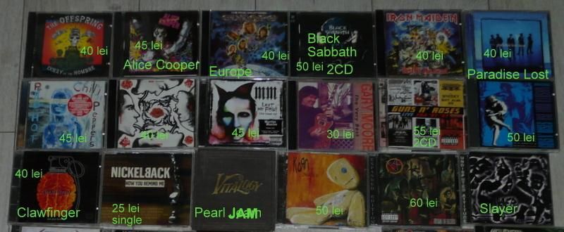 CD hard rock metal Bon Jovi,AC/DC,Rhcp,Guns N Roses,Queen,Phoenix