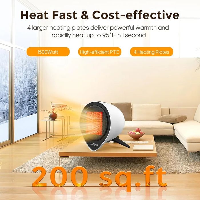 FRAXINUS Керамичен вентилаторен отоплител,900W/1500W