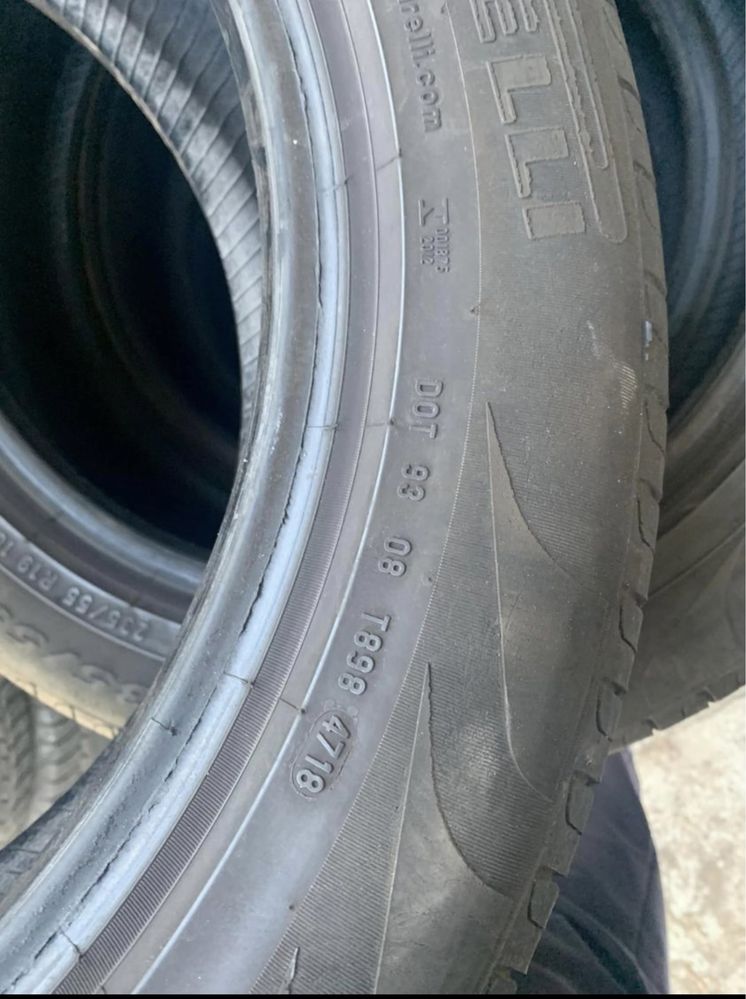 235 55 19 летни гуми дот18 4 броя Pirelli 5-6мм