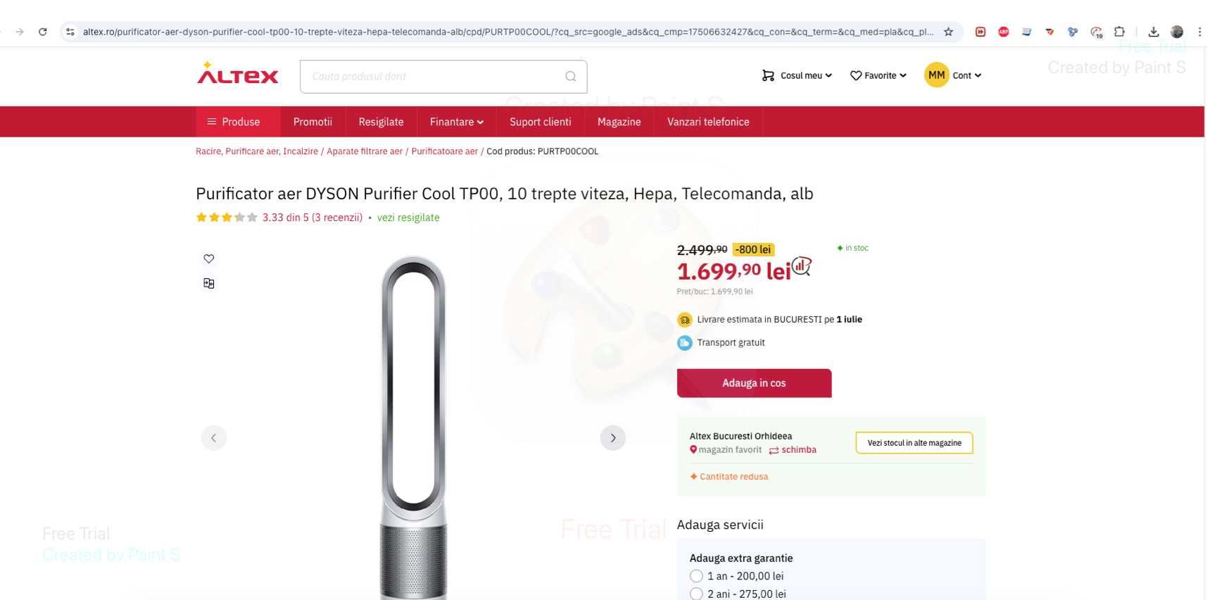 Purificator DYSON Purifier Cool TP00, inca in garantie