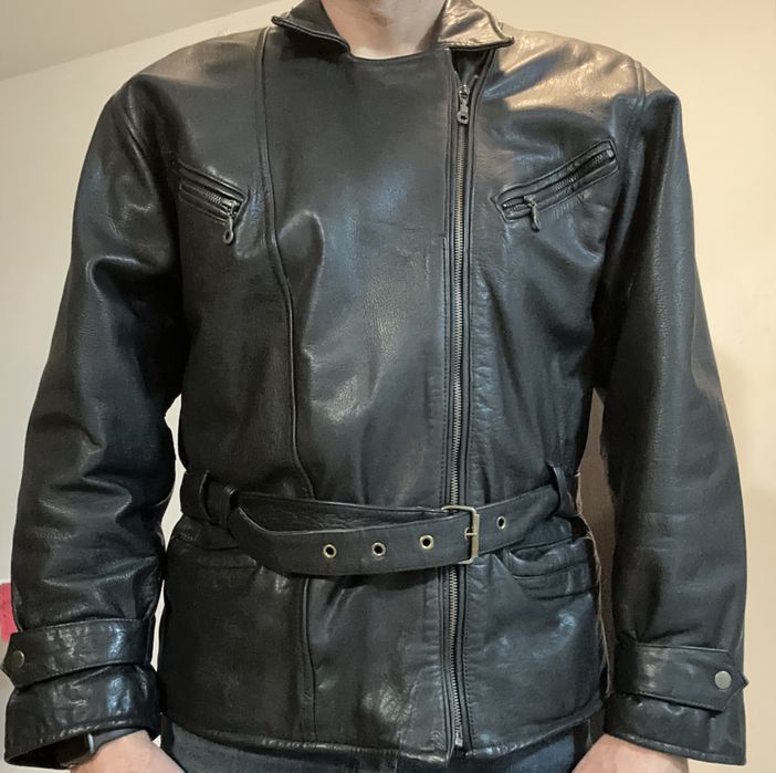 Geaca de piele naturala moto chopper cruiser vintage  marime L