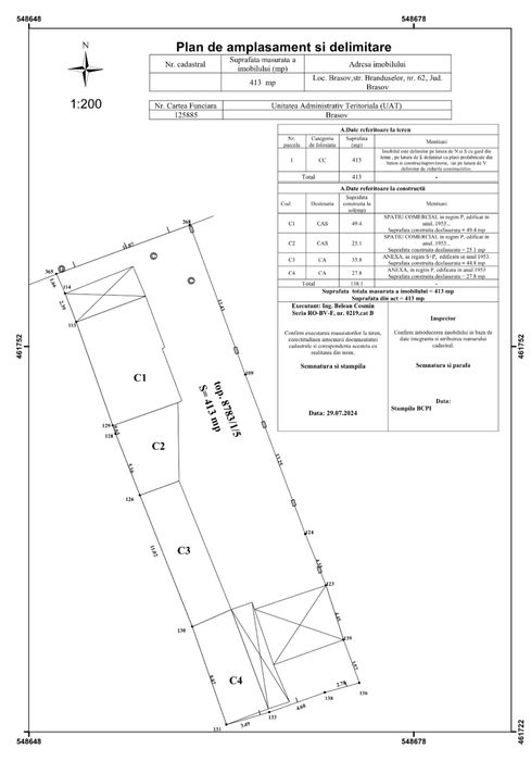 Spațiu comercial stradal cu birouri, depozitare și teren 413 mp