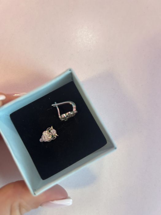 Сребърни дамски обици ,,бухал”