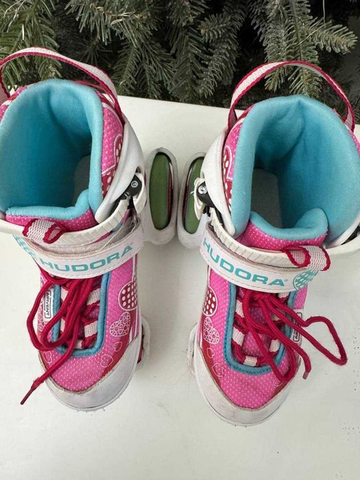 Раздвижные ролики-квады HUDORA +шлем, размер 30-33