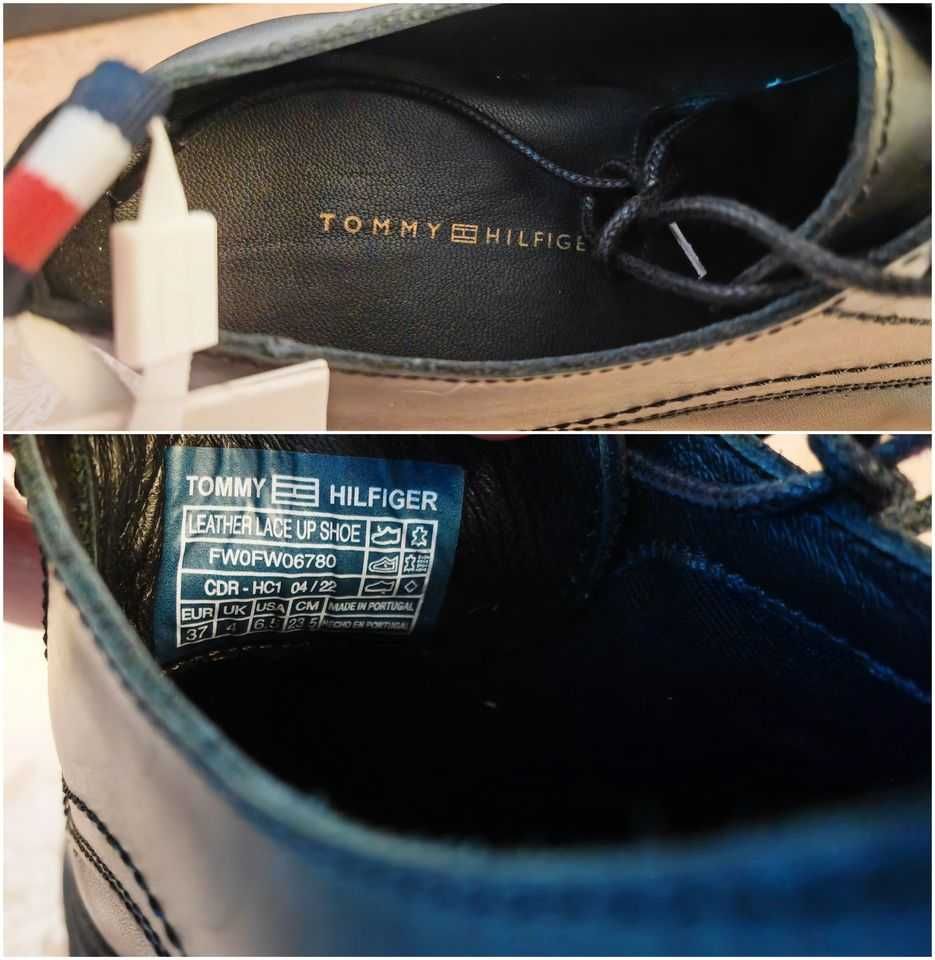 Оксфордки Tommy Hilfiger Leather LAce Up 37ми номер 23.5см стелка НОВИ