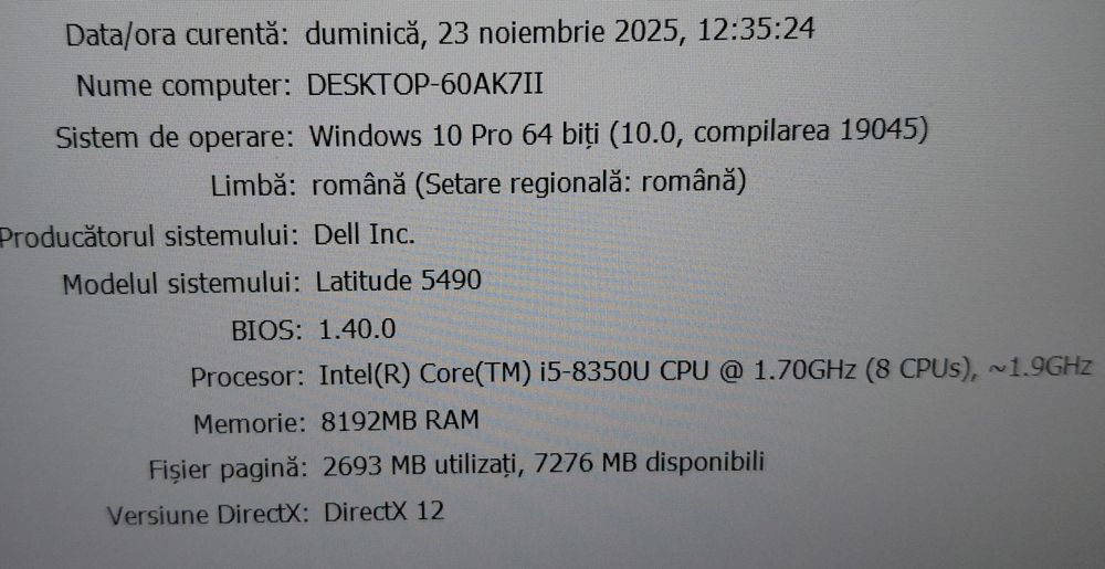 Laptop Dell Latitude 5490 de 14" i5 8350u 8gb ram 256gb ssd