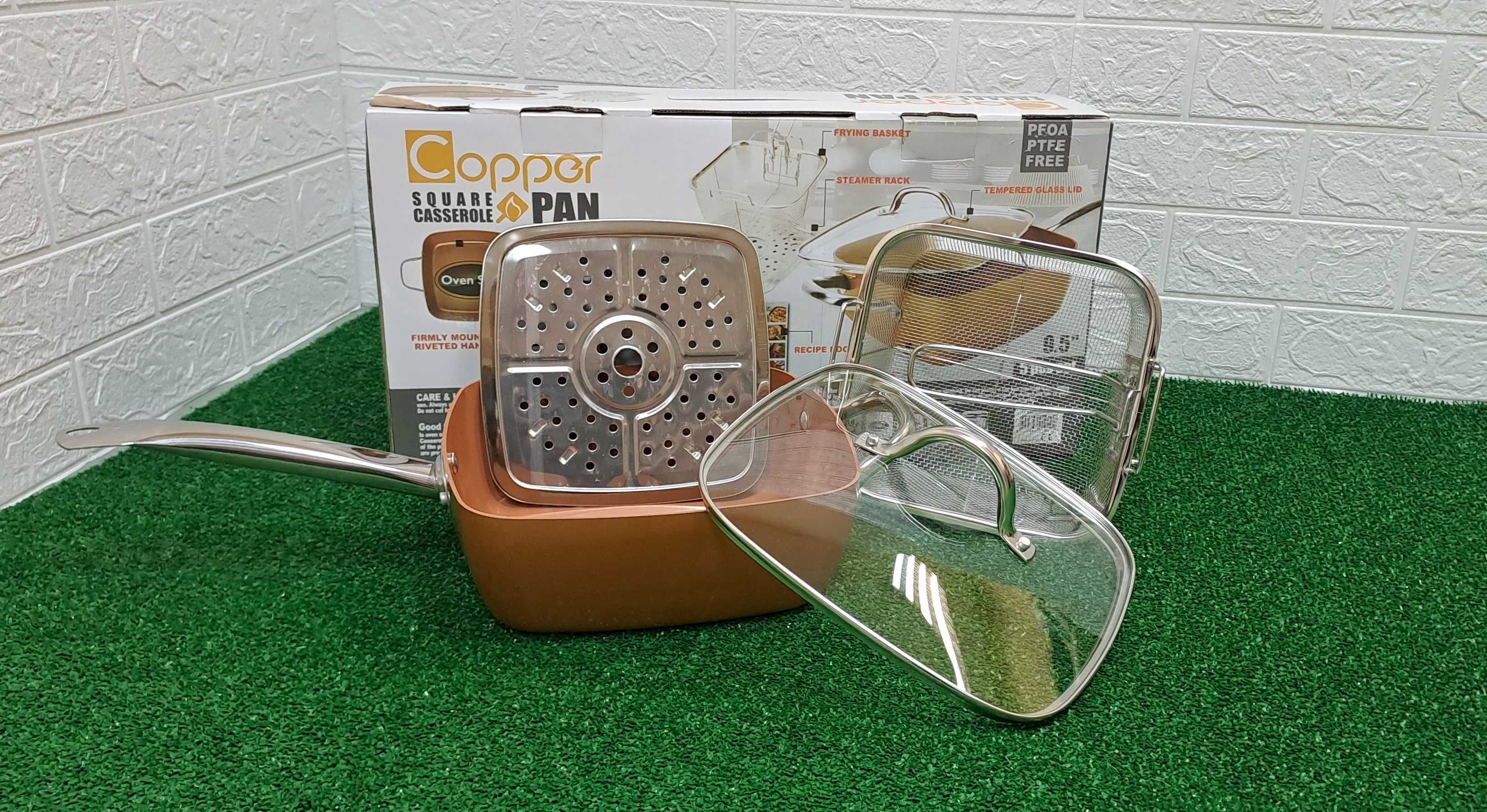 Copper Chef Pan квадратен тиган със стъклен капак-5 начина на готвене