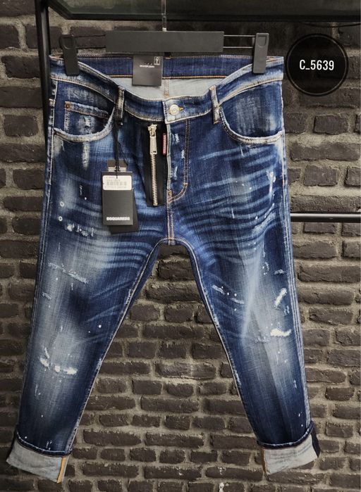 Blugi dsquared2 albastrii cu fermoar premium