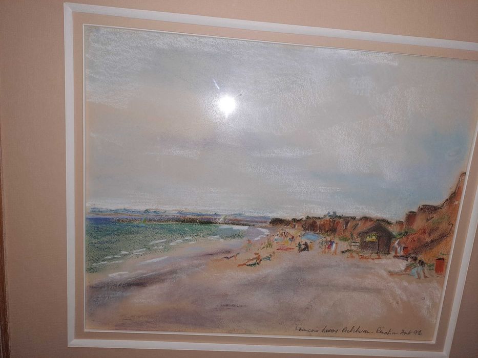 tablou creioane colorate 61/53 cm semnat Francoise Leroy datat 1993