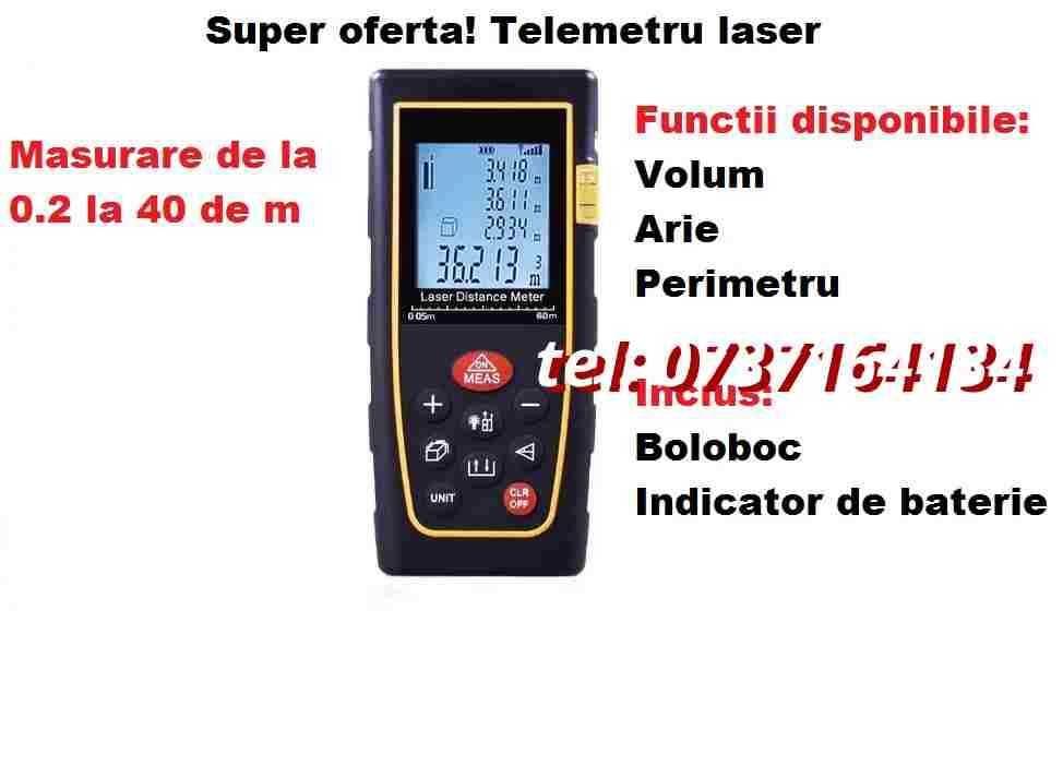 Telemetru Portabil 40m Laser Distante Ruleta Distomat