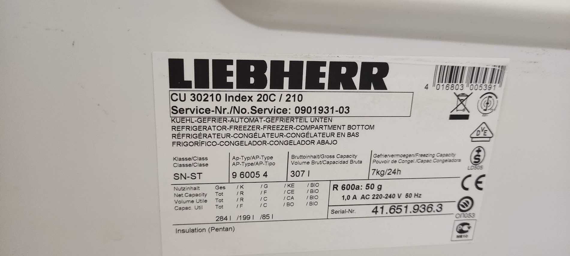 Хладилник с фризер Liebherr CU 30210