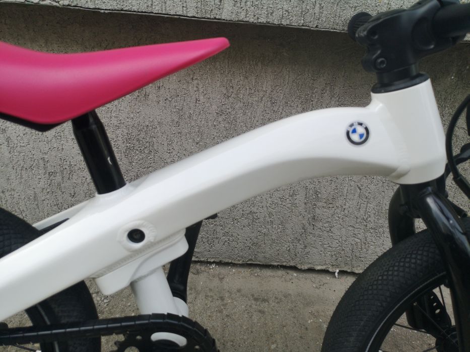 Bicicletă copii BMW Kidsbike 14 Zoll 2 in 1 alb perlat model 2021