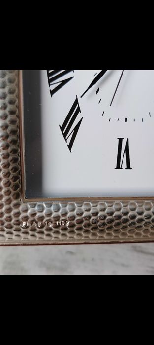 Ceas quartz de masă/șemineu cu ramă din argint,nu automatic-nou,cutie