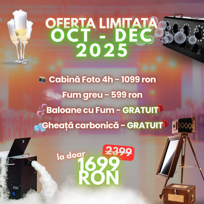 599 ron Fum Greu | Cabina Foto & 360 | Baloane cu Fum  & Explozive